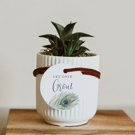 Peacock Feather Let Love Grow Plant of Seed Bedankjes Labels