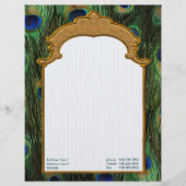Peacock Feather Letterhead - Aanpassen Briefhoofd Sjabloon (Voorkant)