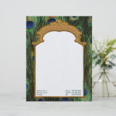 Peacock Feather Letterhead - Aanpassen Briefhoofd Sjabloon (Staand voorkant)