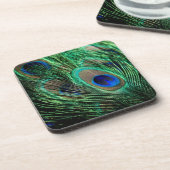 Peacock Feather Lucky Bier Onderzetter (Linkerzijde)
