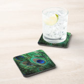 Peacock Feather Lucky Bier Onderzetter (Rechterzijde)