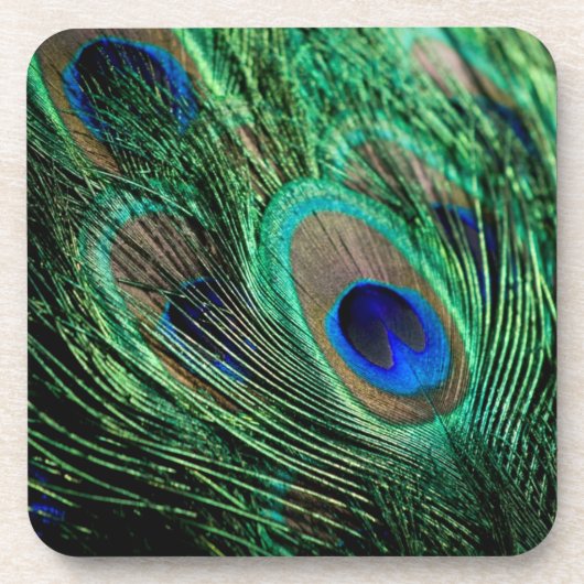 Peacock Feather Lucky Bier Onderzetter (Voorkant)