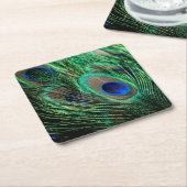 Peacock Feather Lucky Kartonnen Onderzetters (Schuin)