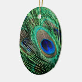 Peacock Feather Lucky Keramisch Ornament (Links)