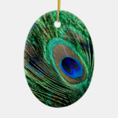 Peacock Feather Lucky Keramisch Ornament (Voorkant)