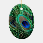 Peacock Feather Lucky Keramisch Ornament (Achterkant)