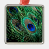 Peacock Feather Lucky Metalen Ornament (Voorkant)