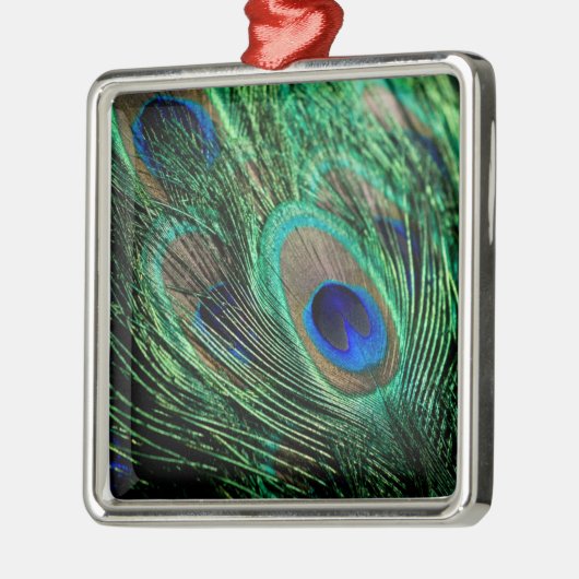 Peacock Feather Lucky Metalen Ornament (Links)
