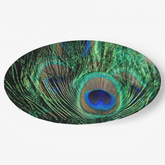 Peacock Feather Lucky Papieren Bordje (Gekanteld)