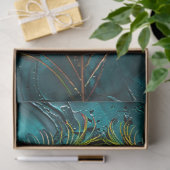 Peacock Feather Macro Oil Painting Decoupage Tissuepapier (Geschenk)