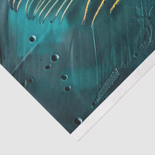 Peacock Feather Macro Oil Painting Decoupage Tissuepapier (Detail)