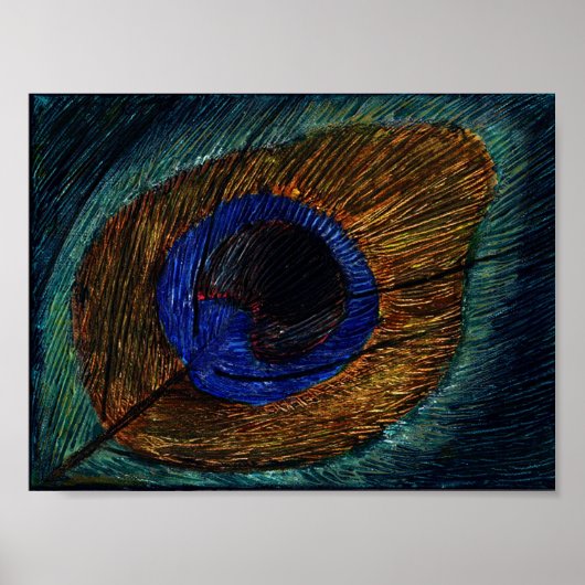 Peacock Feather Macro Poster (Voorkant)