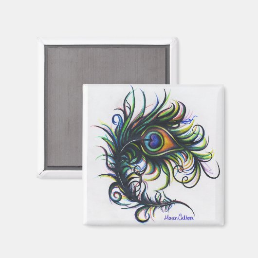Peacock Feather Magnet (Voorkant / Achterkant)