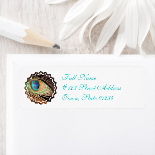 Peacock Feather Mailing Label (Insitu)