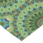 Peacock Feather Mandala Emerald en Blue Symmetry Medium Tafelloper (Hoek)