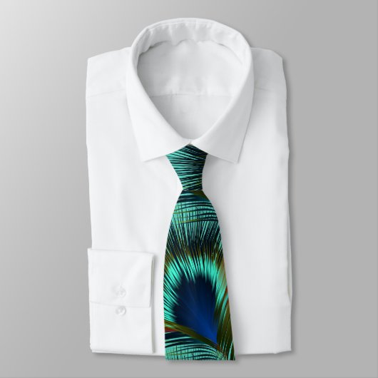 Peacock Feather Mannen Necktie Stropdas (Gebonden)
