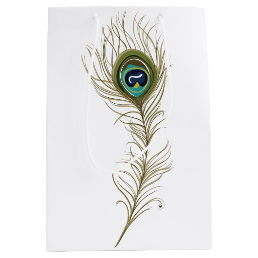 Peacock Feather Medium Cadeauzakje (Voorkant)