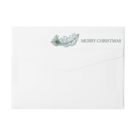 Peacock Feather Merry Kerstmis Wraparound Labels