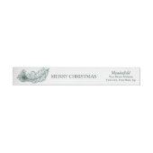 Peacock Feather Merry Kerstmis Wraparound Labels (Individueel)