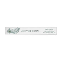 Peacock Feather Merry Kerstmis Wraparound Labels
