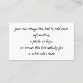 Peacock Feather met blauwe en gouden rand Band Visitekaartje (Achterkant)