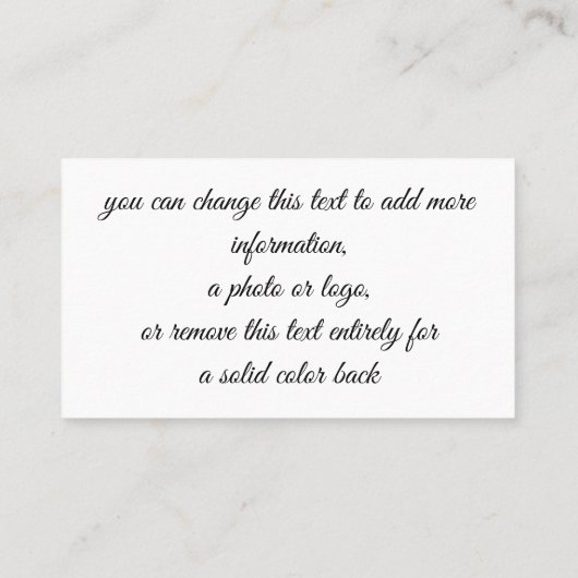 Peacock Feather met blauwe en gouden rand Band Visitekaartje (Achterkant)