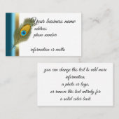 Peacock Feather met blauwe en gouden rand Band Visitekaartje (Voorkant / Achterkant)