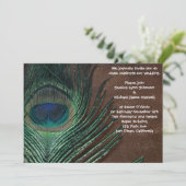 Peacock Feather met bruin en goud Kaart (Staand voorkant)