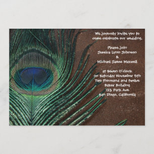 Peacock Feather met bruin en goud Kaart