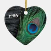 Peacock Feather met zwart Ornament (Voorkant)