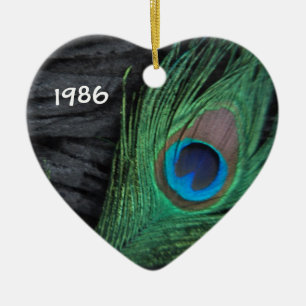 Peacock Feather met zwart Ornament