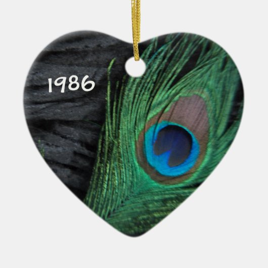 Peacock Feather met zwart Ornament (Voorkant)