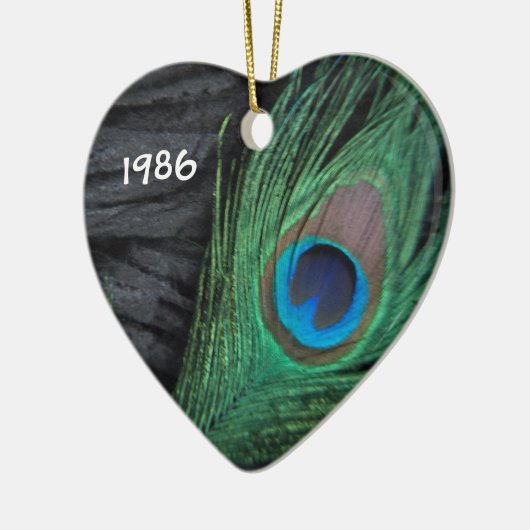 Peacock Feather met zwart Ornament (Links)