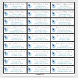 Peacock Feather Modern Wedding Gastenadres Sticker