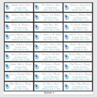 Peacock Feather Modern Wedding Gastenadres Sticker