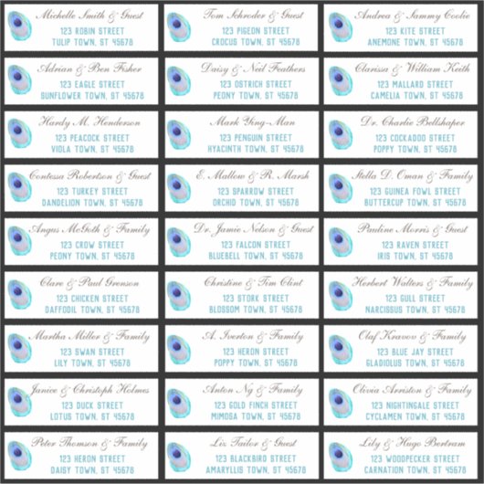 Peacock Feather Modern Wedding Gastenadres Sticker (Voorkant)