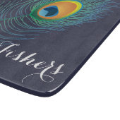 Peacock Feather Monogram Aangepast Snijplank (Hoek)