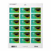 Peacock Feather Monogram Adreslabel Etiket (Full Sheet)