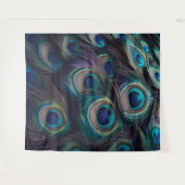 Peacock Feather motief Close-up Wandkleed (Voorkant (horizontaal))