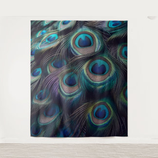 Peacock Feather motief Close-up Wandkleed