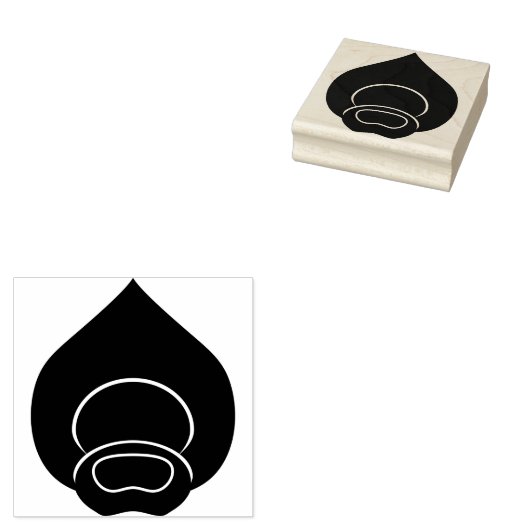 Peacock Feather Motif Stamp Rubberstempel (Gestempeld)