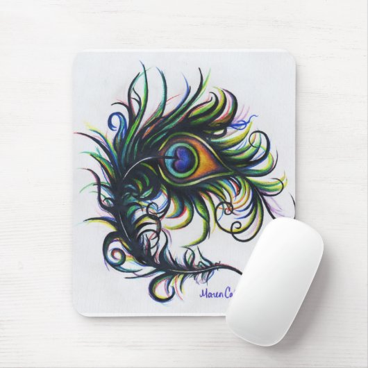 Peacock Feather Mousepad Muismat (Met muis)