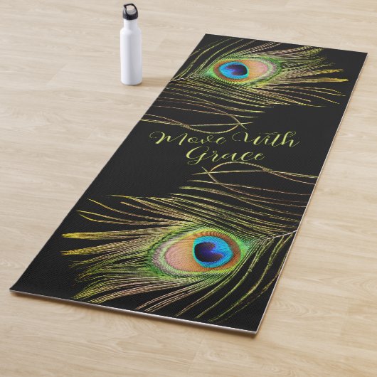 Peacock Feather – Move With Grace Motivational Yogamat (In situ)