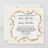 Peacock Feather n Swirls Modern Wedding Invitation Kaart (Voorkant)