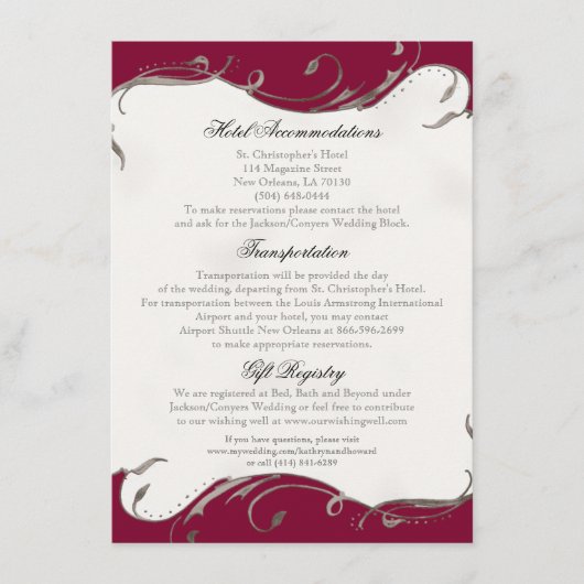 Peacock Feather n Swirls - Reception, Map, Hotel Informatiekaartje (Voorkant)