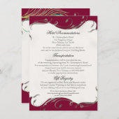 Peacock Feather n Swirls - Reception, Map, Hotel Informatiekaartje (Voorkant / Achterkant)