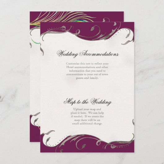 Peacock Feather n Swirls - Reception, Map, Hotel Kaart (Voorkant / Achterkant)