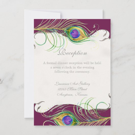 Peacock Feather n Swirls - Reception, Map, Hotel Kaart (Achterkant)