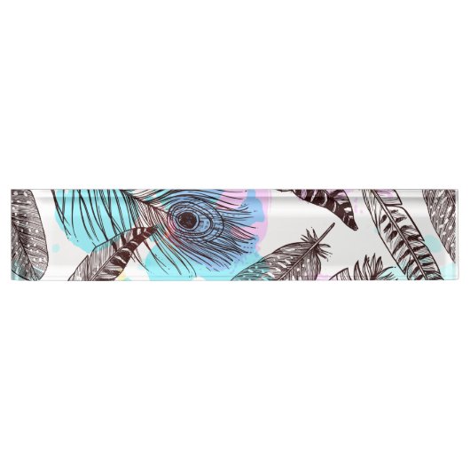 Peacock Feather Naambordje (Voorkant)