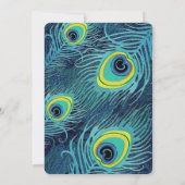 Peacock Feather Navy Blue Gold Vrijgezellenfeest Kaart (Achterkant)
